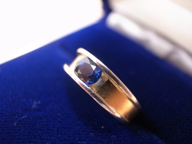 K18プラチナコンビリング サファイア0.795ct