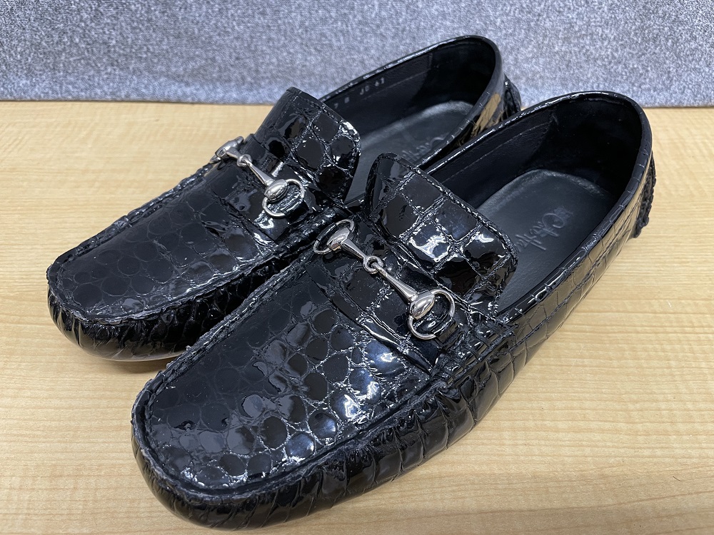 Cole Haan D28096 Evelyn クロコ型押しビットローファー