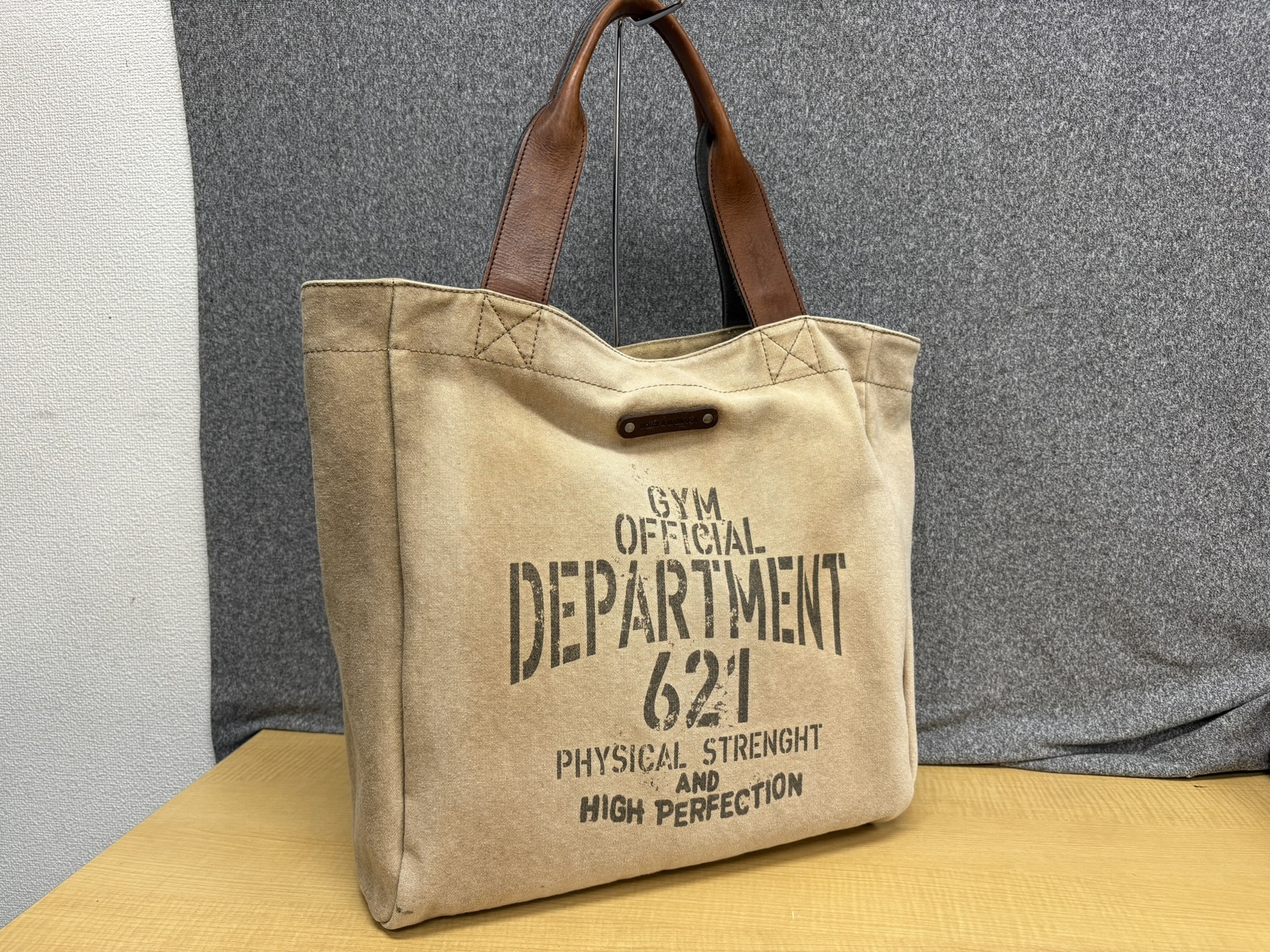 DOLCE&GABBANA レザーハンドルキャンバストートバッグ