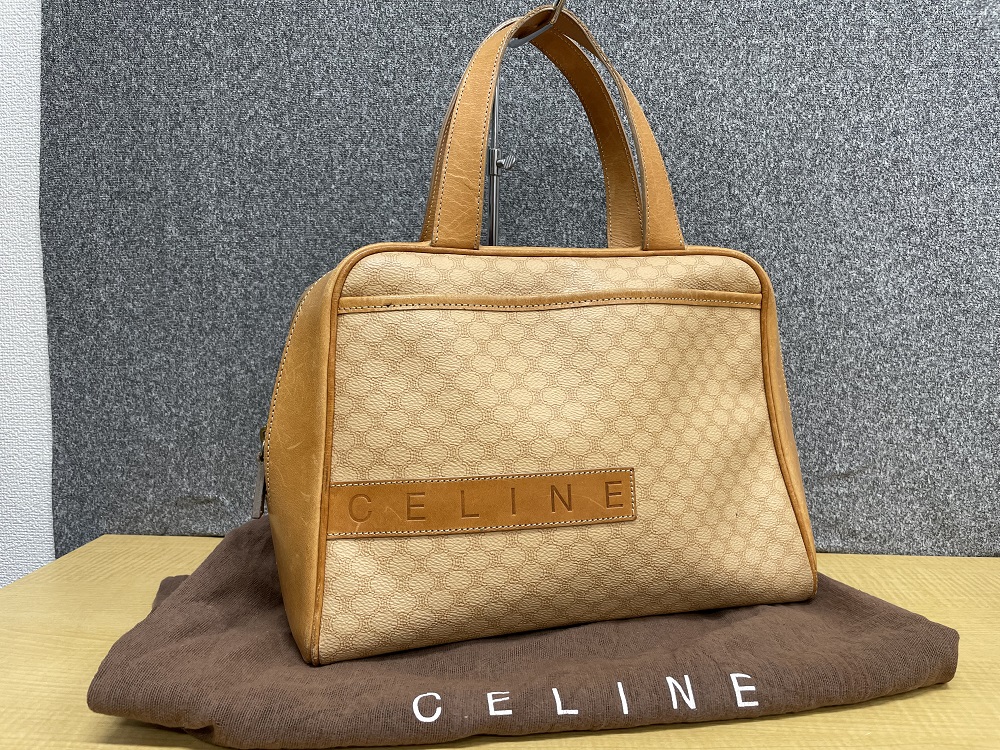 CELINE マカダム柄ハンドバッグ