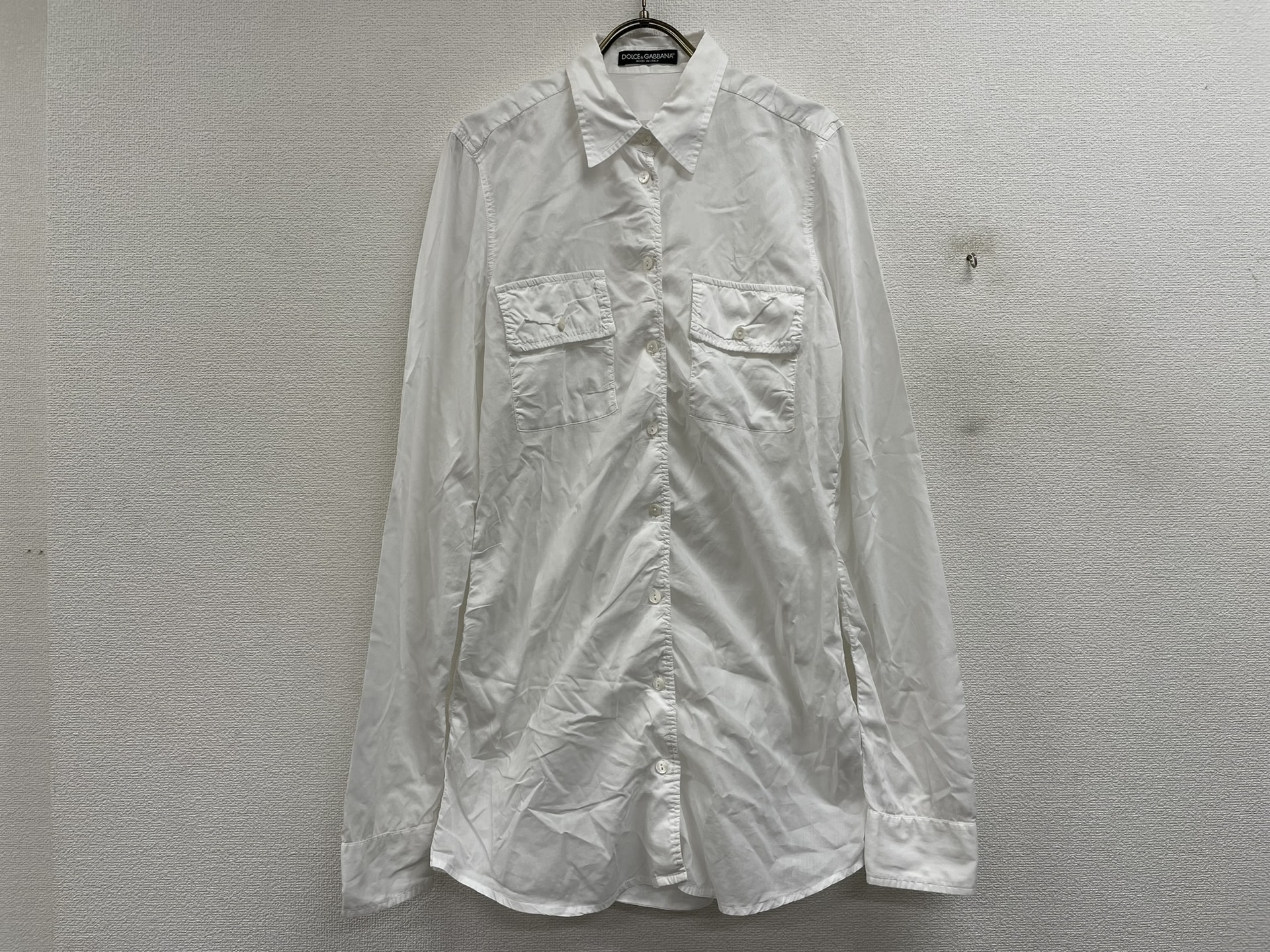 DOLCE&GABBANA シャーリングデザインロングシャツ