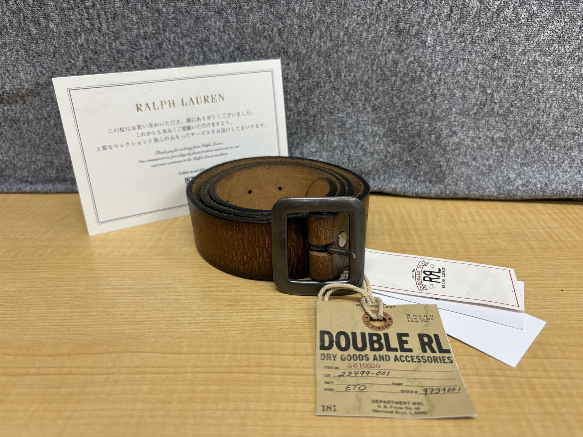 RRL ハンドバーニッシュド レザーベルト