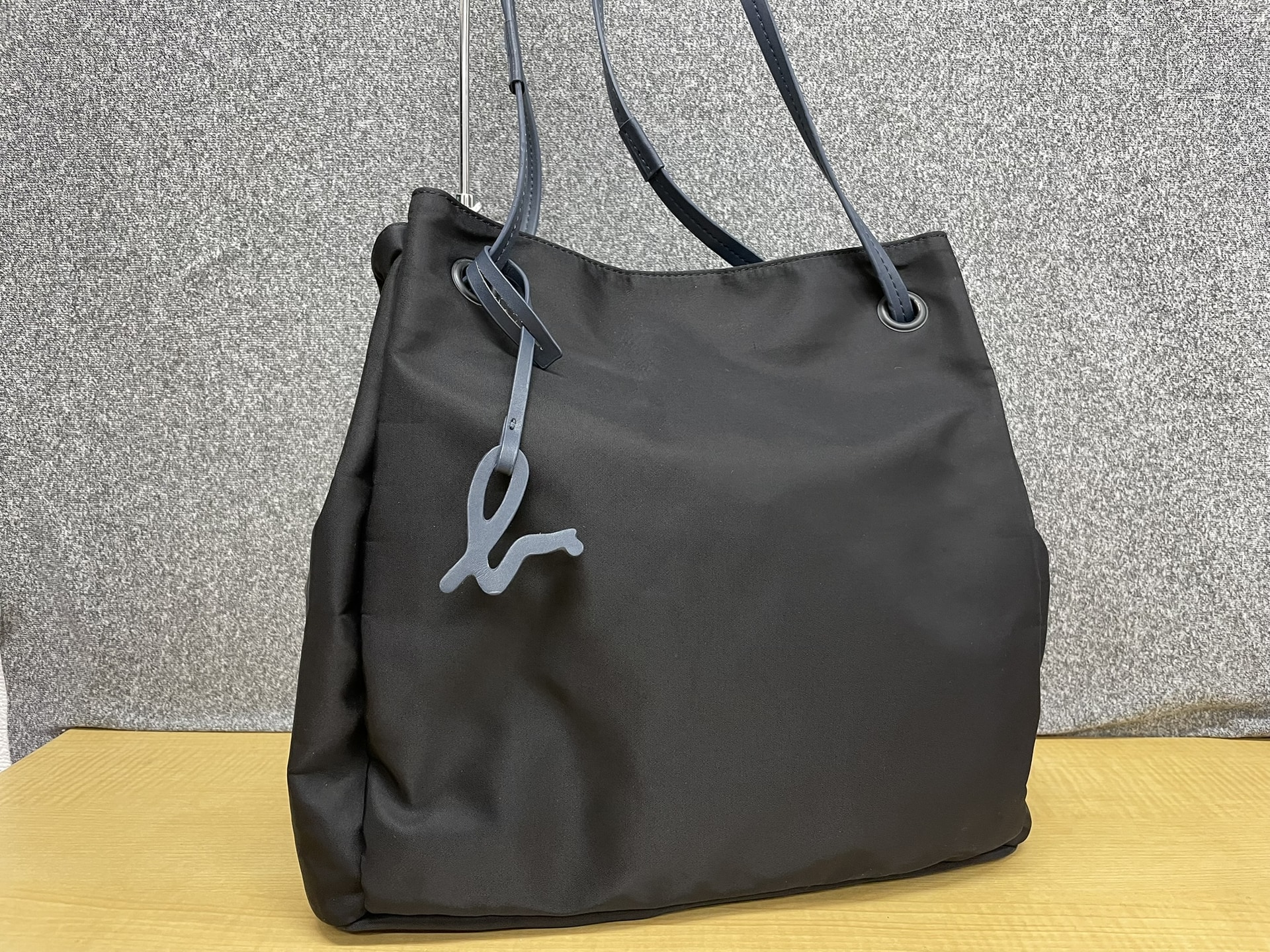 agnes b voyage ナイロン×レザートートバッグ
