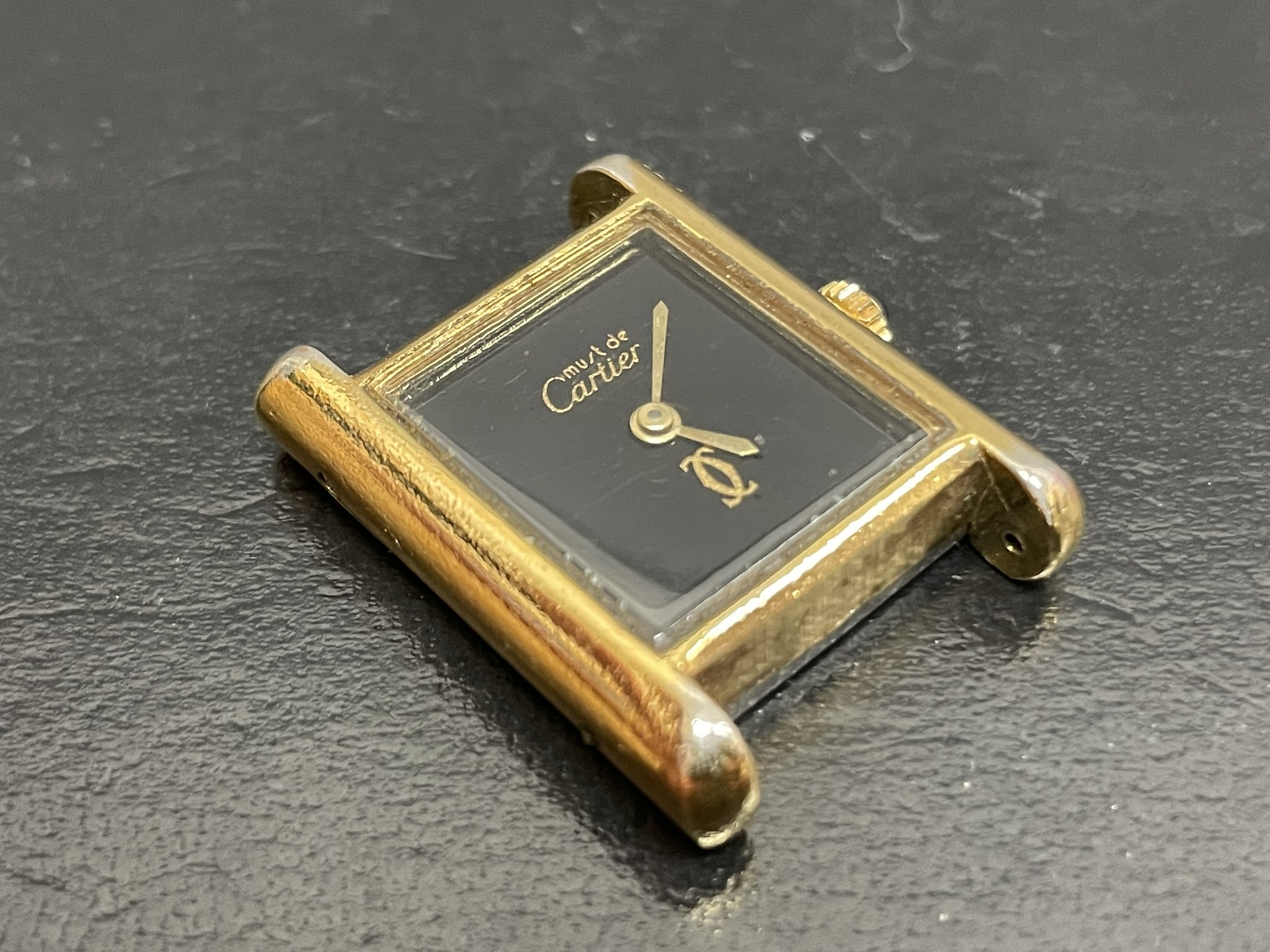 Cartier マストタンク シルバー925 SM ヴェルメイユレディース手巻き腕時計
