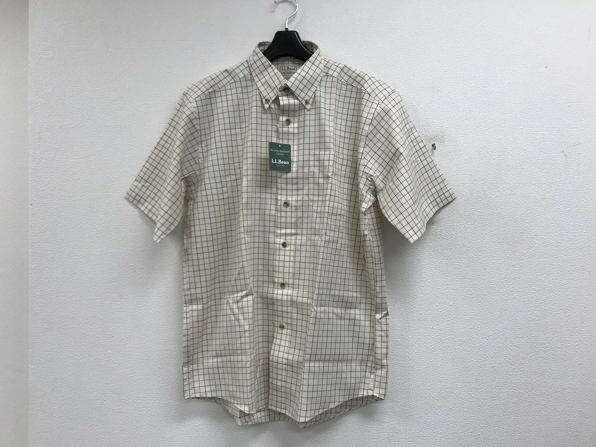 LL BEAN チェック半袖ボタンダウンシャツ