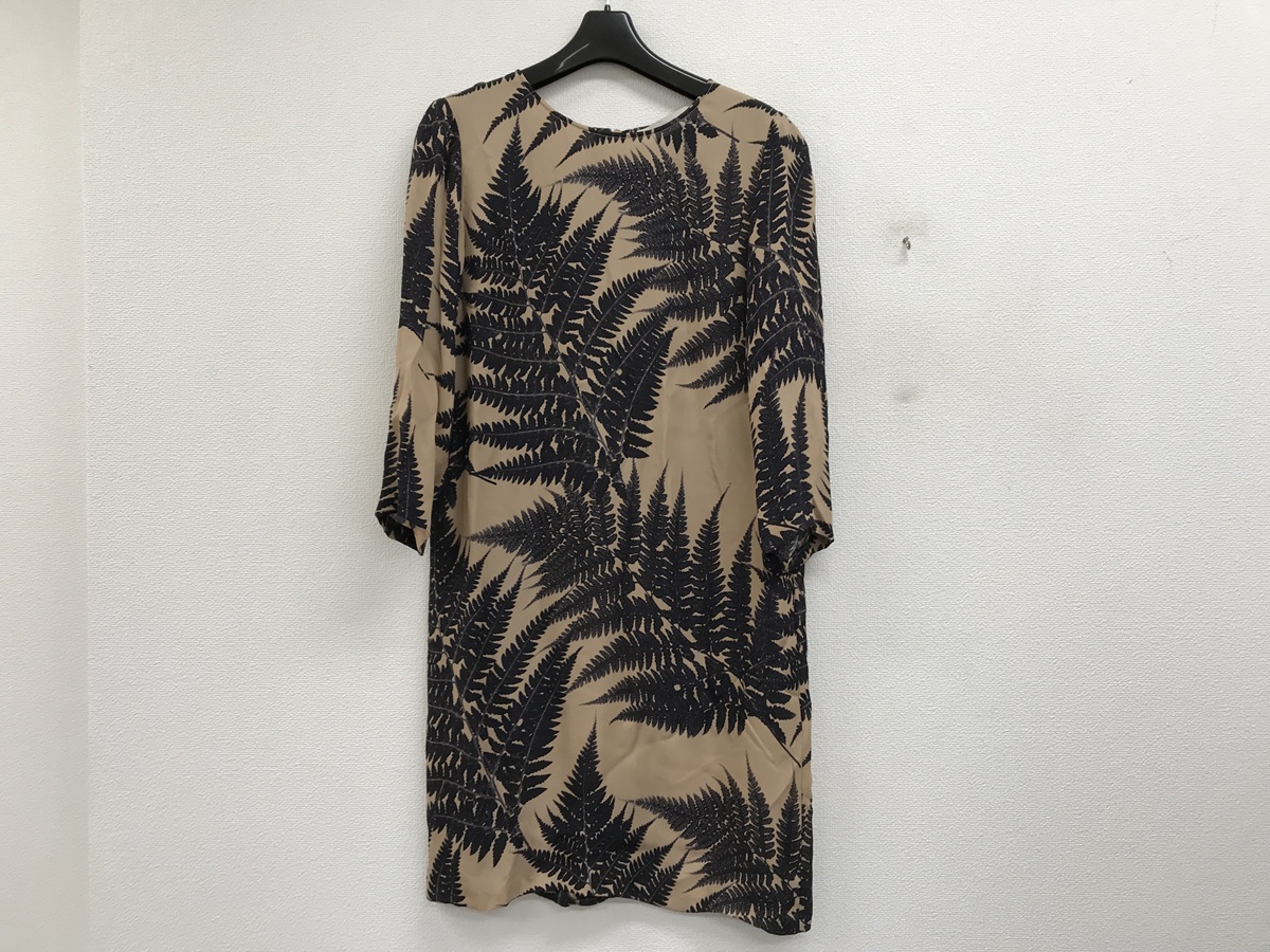 STELLA McCARTNEY リーフプリントシルクワンピース