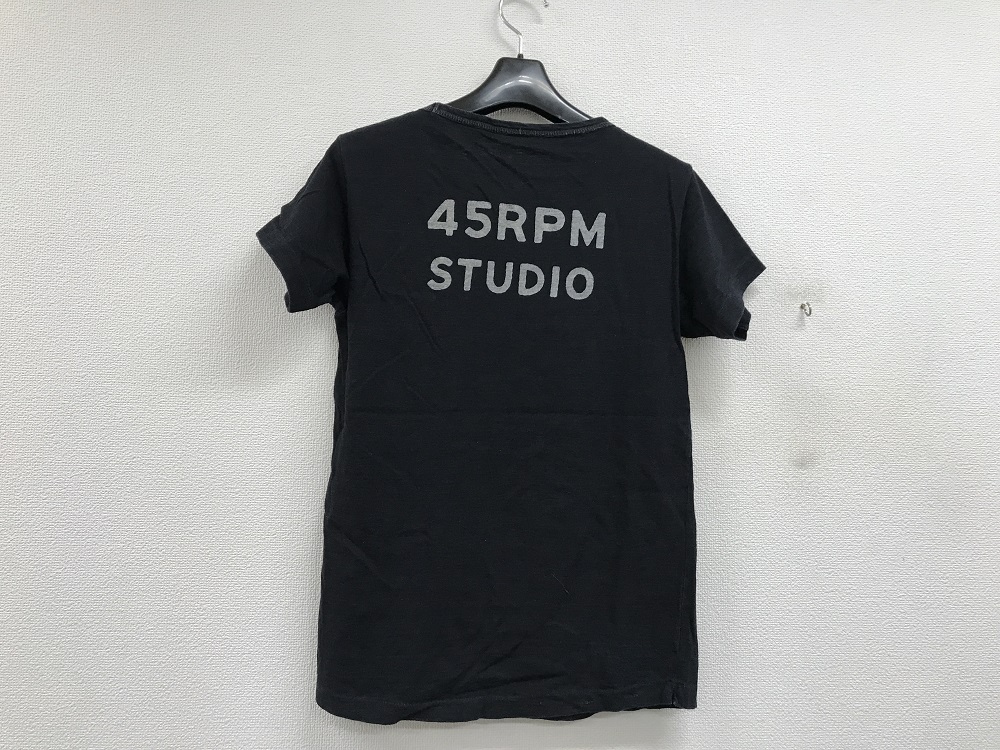 45RPM STUDIO インディゴバックプリントTシャツ
