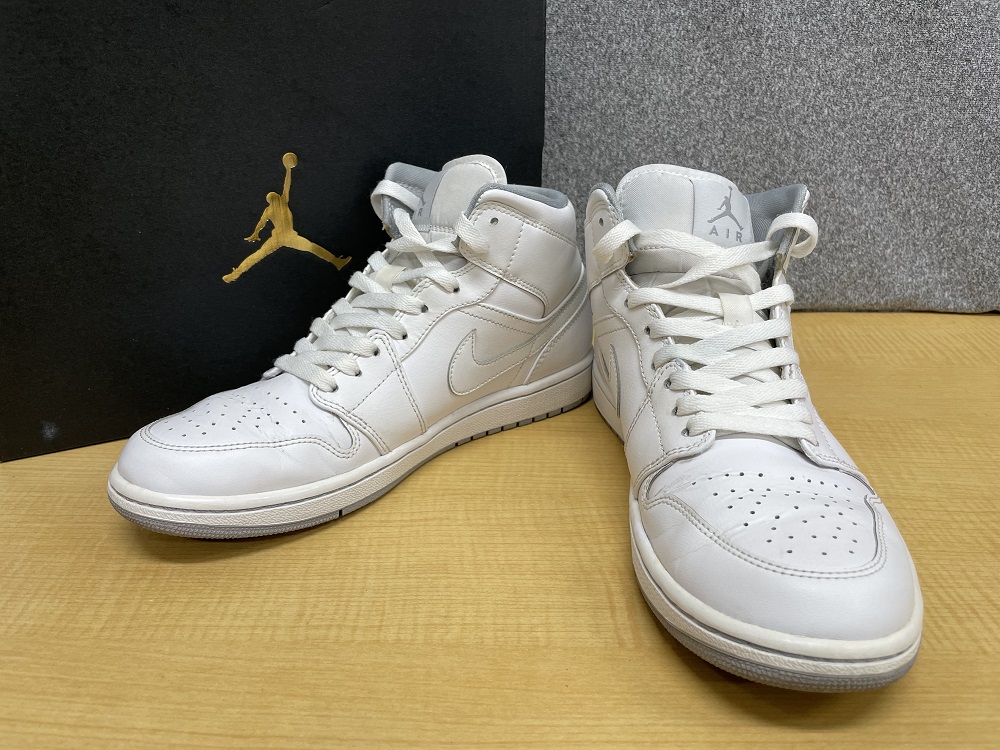 NIKE 554724-112 AIR JORDAN 1 MID WHITE WOLF GREY