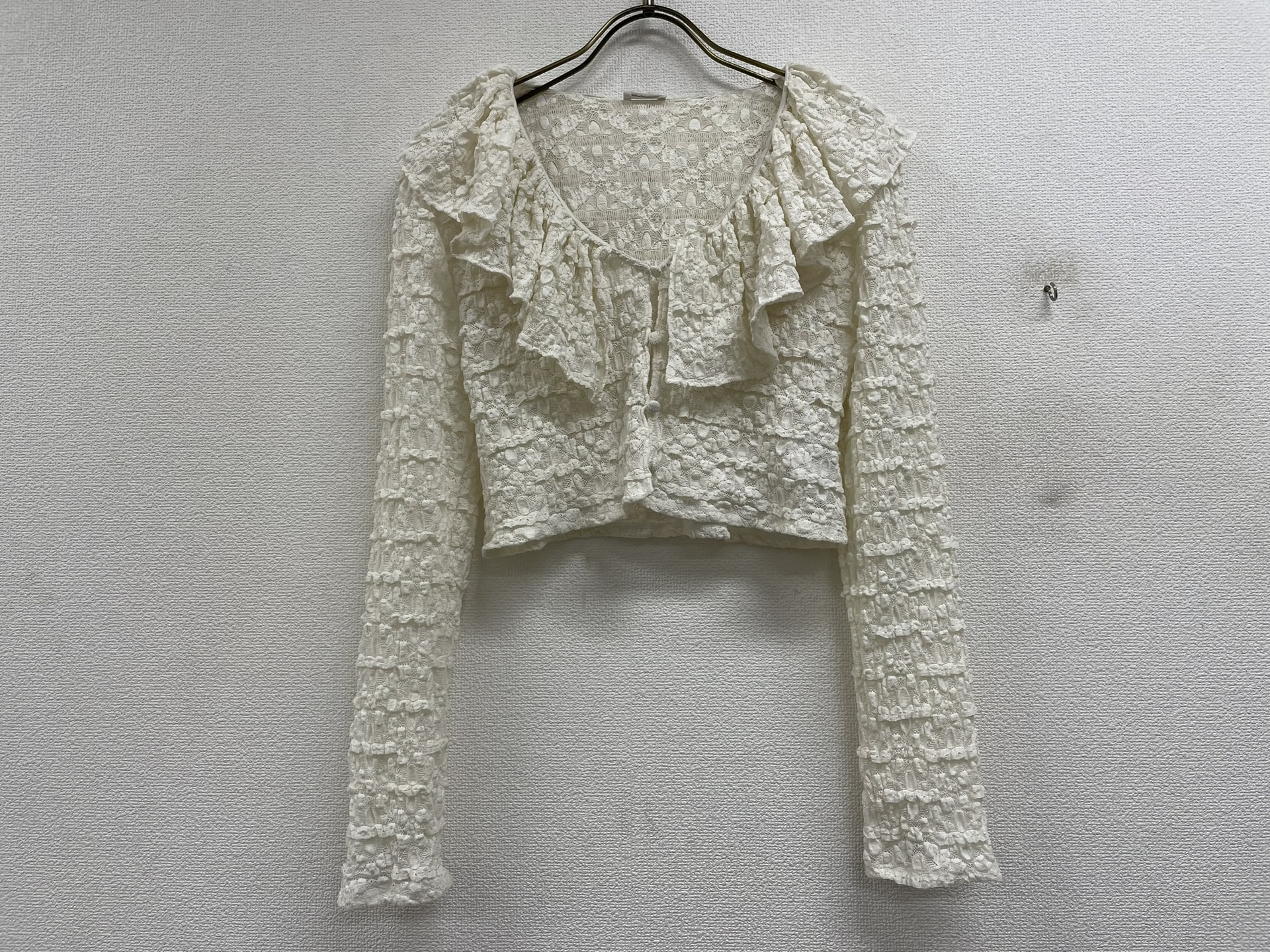 LILY BROWN フリルレースラッフルカラーブラウス