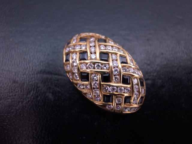 K18 ペンダントトップ サファイア1.13ct ダイヤ1.01ct