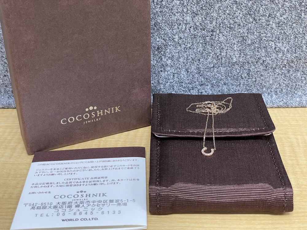 COCOSHNIK K10ダイヤモンド馬蹄モチーフネックレス