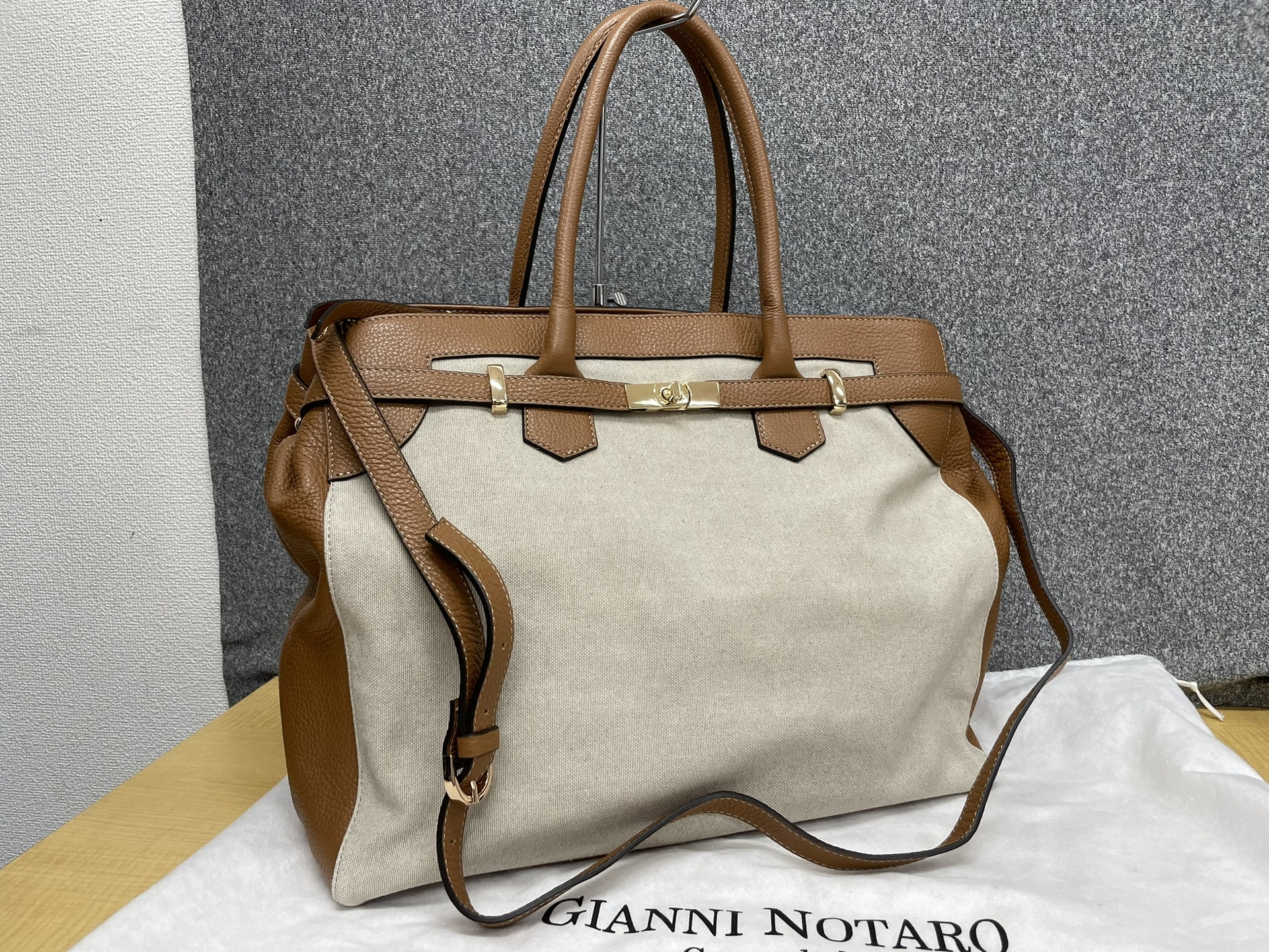 GIANNI NOTARO CAROL J. 別注 レザー×キャンバス トートバッグ