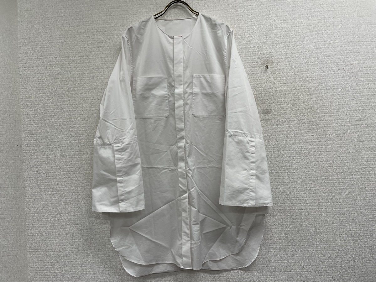 DES PRES コットンポリエステル クルーネックチュニックシャツ