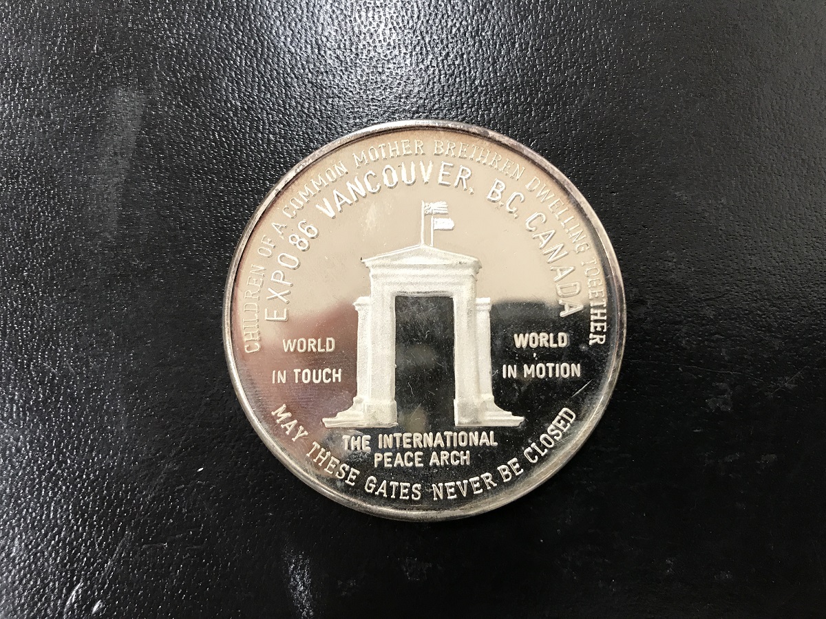 カナダ EXPO86 バンクーバー国際交通博覧会 ワシントンパヴィリオン 2oz 純銀メダル